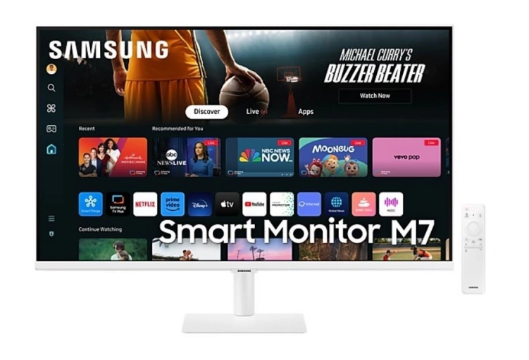 Samsung Monitor 32 cale SMART M70D VA 3840x2160 UHD 16:9 2xHDMI 3xUSB 2.0 1xUSB-C (65W) 4ms 60Hz WiFi/BT głośniki płaski bia?