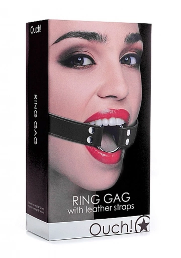 Ouch! Ring Gag Black - Knebel Czarny ⚫ DARMOWA DOSTAWA od 299zł ⚫ DYSKRETNA PRZESYŁKA 24H Z POLSKI ⚫