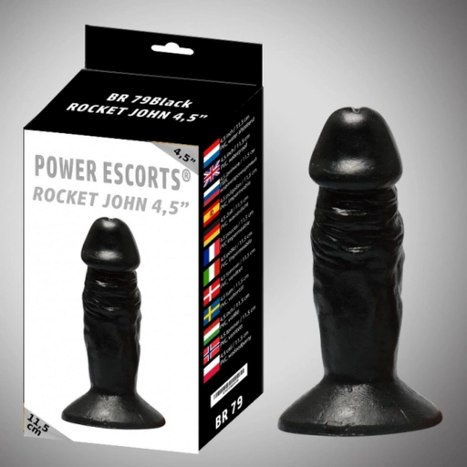 Rocket john 4,5 inch black realistic dildo  4,5 inch /  11,5 cm