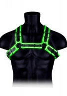 Buckle Bulldog Harness - GitD - Neon Green/Black - S/M