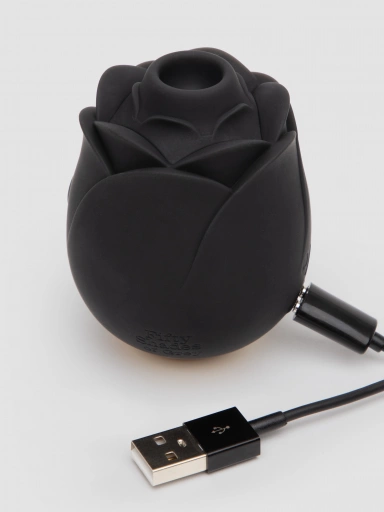 Fifty Shades of Grey Black Rose Silicone ClitoralSuction Stimulator- Wibrator soniczny do łechtaczki, Czarny