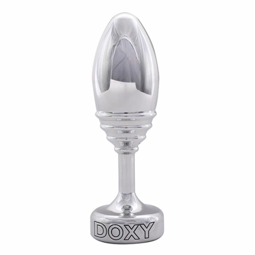 Plug analny metalowy z żebrowaniem - Doxy Butt Plug Ribbed  