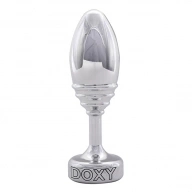 Plug analny metalowy z żebrowaniem - Doxy Butt Plug Ribbed  