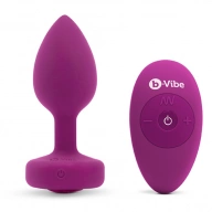 Korek analny wibrujący z klejnotem - B-Vibe Vibrating Jewel Plug S/M Różowy