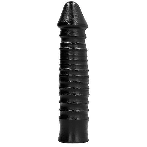 Prążkowane Dildo Analne All Black 26cm Czarny | 100% ORYGINAŁ| DYSKRETNA PRZESYŁKA