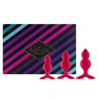 Trzy korki analne - FeelzToys Bibi Twin Butt Plug Set   Czerwony