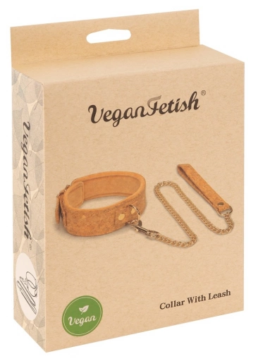 Vegan Fetish Collar Plus Leash Vegan - Obroża ze smyczą BDSM, wegańskie ⚫ DARMOWA DOSTAWA od 299zł ⚫ DYSKRETNA PRZESYŁKA 24H Z POLSKI ⚫