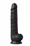 Dream Toys Real Love Dual Density Xxl Dildo 15Inch Black - Dildo klasyczne na przyssawce, Czarny