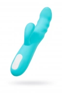 JOS Vibrator-rotator with clitoral stimulation JOS MERRY-SWI, silicone, blue, 20.7 cm