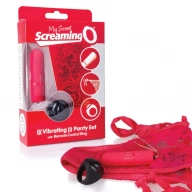 Stymulujące majteczki damskie zdalnie sterowane - The Screaming O Remote Control Panty Czerwony