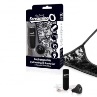 Wibrujące majteczki ze stymulatorem - The Screaming O Charged Remote Control Panty Vibe  Czarny