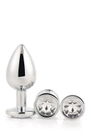 Dream Toys Gleaming Love Silver Plug Set - Zestaw korków analnych, Srebrny ⚫ DARMOWA DOSTAWA od 299zł ⚫ DYSKRETNA PRZESYŁKA 24H Z POLSKI ⚫