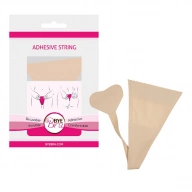 Stringi bezszwowe samonośne - Bye Bra Adhesive String Lace Finish   Beżowe