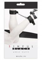 Sinful Ankle Cuffs Black - Kajdanki, czarne ⚫ DARMOWA DOSTAWA od 299zł ⚫ DYSKRETNA PRZESYŁKA 24H Z POLSKI ⚫