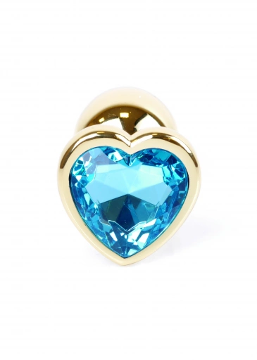 Boss Series Jewellery Gold Heart Light Blue - Korek analny, fioletowy ⚫ DARMOWA DOSTAWA od 299zł ⚫ DYSKRETNA PRZESYŁKA 24H Z POLSKI ⚫