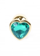 Plug-Jewellery Gold  Heart PLUG- Green