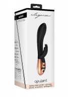 Elegance Heating Rabbit Vibrator Opulent Black - Wibrator króliczek z opcją podgrzewania