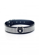 Fetish B - Series Collar with crystals 3 cm silver