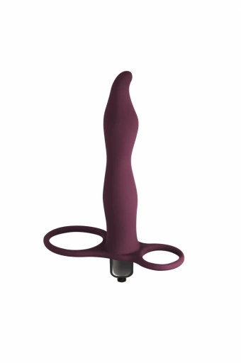 Lola Toys Strap On Pure Passion Flirtini Wine Red - Podwójny pierścień na penisa z dildem, bordowy