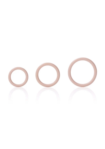 CalExotics Silicone Support Rings Light Skin Tone - Zestaw elastycznych pierścieni na penisa