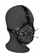 Head Harness with Spider Gag and Nose Hooks - Black