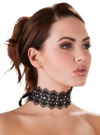 Embroidered Choker+Rhinestones