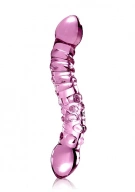 Pipedream Icicles - Plug Dildo szklany No. 55 prążkowany wygięty 19 cm