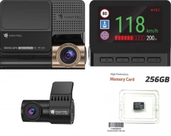 Wideorejestrator NAVITEL RS990 GPS Dual (przód + tył)  4K, ADAS, Prędkościomierz + karta 256GB + smartbox