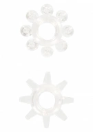 ToyJoy Power Stretchy Rings Clear 2Pcs - Zestaw elastycznych pierścieni erekcyjnych, przezroczyste