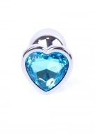 Plug-Jewellery Silver  Heart PLUG- Light Blue