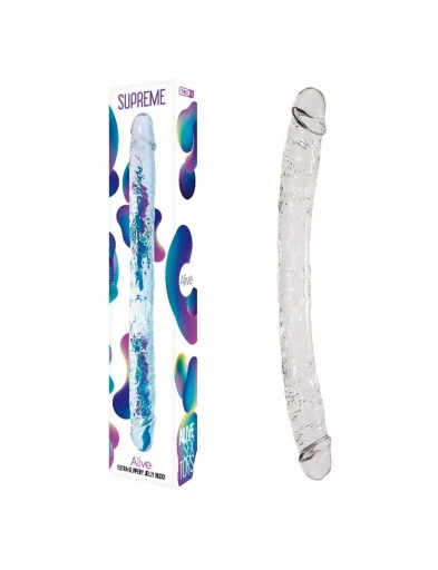 Alive Supreme Jelly Sz02 - Dildo podwójne ⚫ DARMOWA DOSTAWA od 299zł ⚫ DYSKRETNA PRZESYŁKA 24H Z POLSKI ⚫