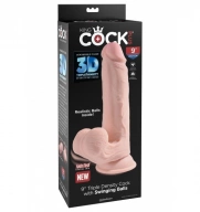 King Cock 3D Cock Swinging Balls 9 Inch - Dildo klasyczne ⚫ DARMOWA DOSTAWA od 299zł ⚫ DYSKRETNA PRZESYŁKA 24H Z POLSKI ⚫