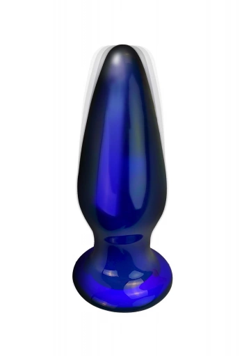 TOYJOY The Shining Glass Buttplug Blue - Szklany korek analny ⚫ DARMOWA DOSTAWA od 299zł ⚫ DYSKRETNA PRZESYŁKA 24H Z POLSKI ⚫