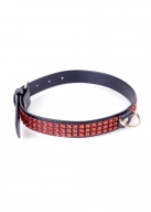 Fetish B - Series Collar with crystals 2 cm Red Line