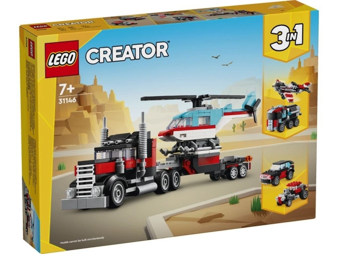 LEGO 31146 Creator Ciężarówka z platformą i helikopterem