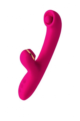 Vibrator with stimulating ball and vacuum stimulation JOS Rolli, silicone, pink, 22 cm