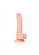 Zakrzywione Dildo Realistyczne na Przyssawce Realrock 18 cm Cielisty | 100% ORYGINAŁ| DYSKRETNA PRZESYŁKA