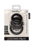 ShotsToys Round Cock Ring Set Black - Zestaw elastycznych pierścieni na penisa ⚫ DARMOWA DOSTAWA od 299zł ⚫ DYSKRETNA PRZESYŁKA 24H Z POLSKI ⚫