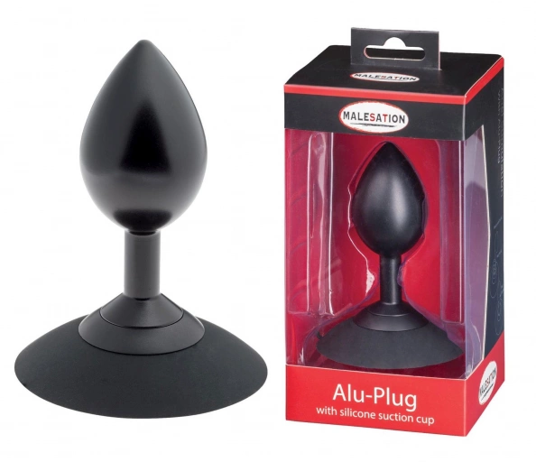 MALESATION Alu-Plug with suction cup large, black