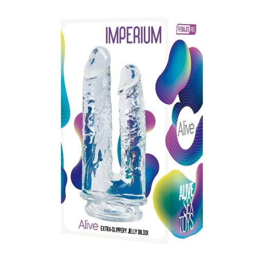 Alive Imperium Jelly Sz01 - Dildo podwójne z przyssawką ⚫ DARMOWA DOSTAWA od 299zł ⚫ DYSKRETNA PRZESYŁKA 24H Z POLSKI ⚫