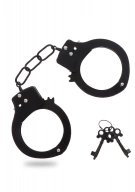 TOYJOY Metal Handcuffs Black - Kajdanki metalowe ⚫ DARMOWA DOSTAWA od 299zł ⚫ DYSKRETNA PRZESYŁKA 24H Z POLSKI ⚫