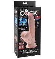 King Cock 3D Cock Swinging Balls 7 Inch - Dildo klasyczne ⚫ DARMOWA DOSTAWA od 299zł ⚫ DYSKRETNA PRZESYŁKA 24H Z POLSKI ⚫