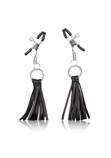 CalExotics Playful Tassels Nipple Clamps Black - Zaciski na sutki ⚫ DARMOWA DOSTAWA od 299zł ⚫ DYSKRETNA PRZESYŁKA 24H Z POLSKI ⚫