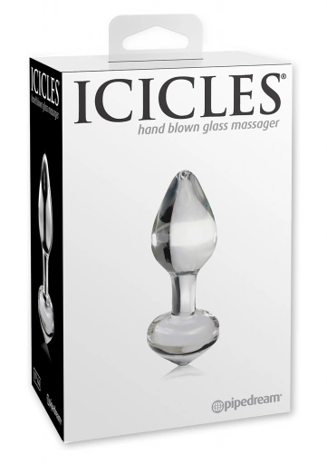 Icicles no 44 clear - Szklany korek analny ⚫ DARMOWA DOSTAWA od 299zł ⚫ DYSKRETNA PRZESYŁKA 24H Z POLSKI ⚫