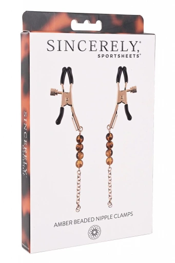 SPORTSHEETS AMBER BEADED NIPPLE CLAMPS