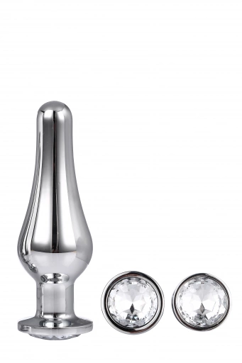 Dream Toys Gleaming Love Pleasure Set Silver - Zestaw korków analnych z diamentem Srebrny