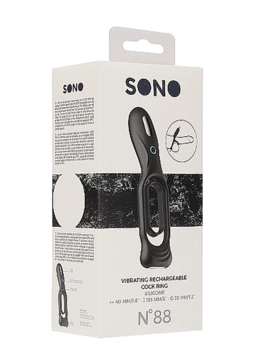 Sono N0. 88 Vibrating Rechargeable Cock Ring Black - Wibrujący pierścień erekcyjny ⚫ DARMOWA DOSTAWA od 299zł ⚫ DYSKRETNA PRZESYŁKA 24H Z POLSKI ⚫