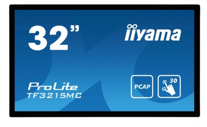 IIYAMA Monitor dotykowy 32 cale TF3215MC-B2 POJ.30PKT.VA.VGA.HDMI.DP.500cd/m2.3000:1/8ms.24/7.7H.IP65(front).PION/POZIOM.200x200