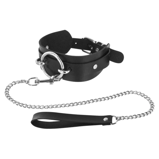 Fetish tentation Choker Ring and Leash - Obroża ze smyczą ⚫ DARMOWA DOSTAWA od 299zł ⚫ DYSKRETNA PRZESYŁKA 24H Z POLSKI ⚫