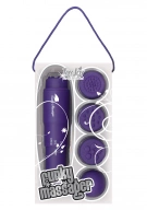 ToyJoy Funky Massager Purple - Wibrator łechtaczkowy z różnymi końcówkami, fioletowy ⚫ DARMOWA DOSTAWA od 299zł ⚫ DYSKRETNA PRZESYŁKA 24H Z POLSKI ⚫